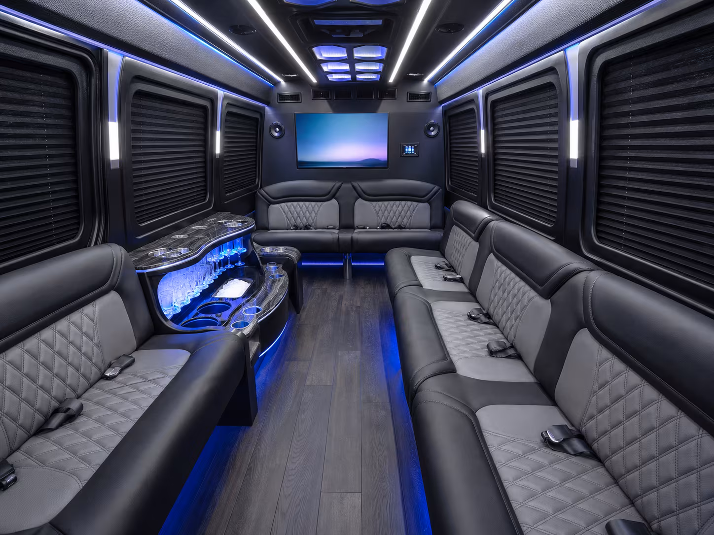 lauderhill 18 passenger party bus interior